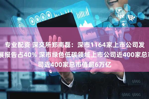 专业配资 深交所郑南磊：深市1164家上市公司发布可持续发展报告占40% 深市绿色低碳领域上市公司近400家总市值超6万亿